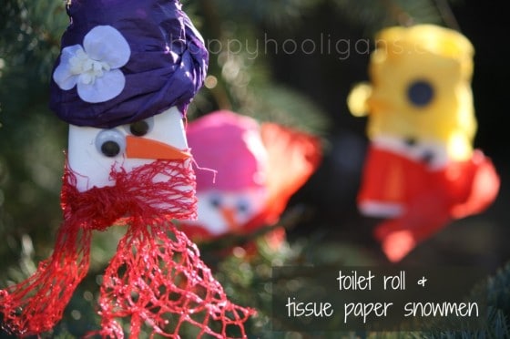 toilet roll & tissue paper snowman ornament cover pic