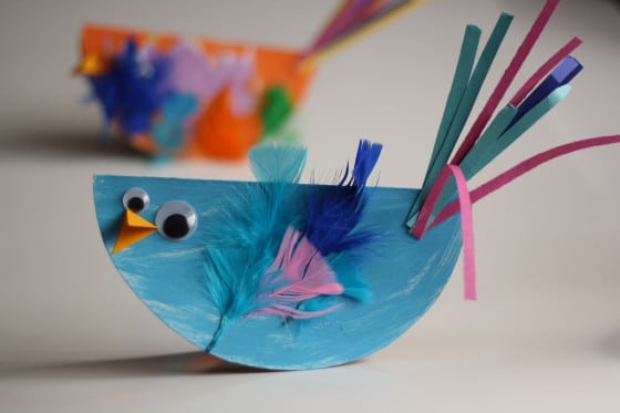 paper plate or cardboard birds - happy hooligans 