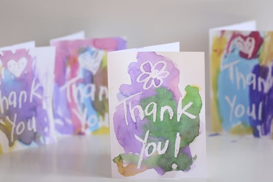 Kids can create beautiful handmade Thank You cards using a wax resist art technique. A white crayon and some watercolour paints are all you’ll need!. From our post 20 Awesome Teachers' Day card Ideas with Free Printables! - Print & personalize thank-you cards that kids can make and Teachers will love! Perfect for National Teacher Appreciation Week and or end of school Teacher appreciation tags. 