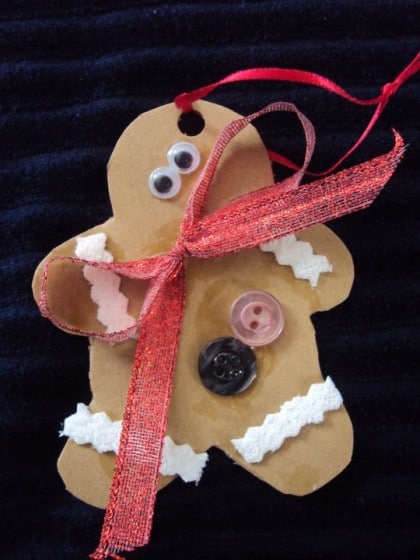 gingerbread man christmas tree ornament