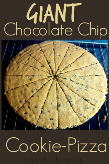 giant chocolate chip cookie pizza