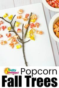 Popcorn Fall Tree Craft for Preschoolers - Happy Hooligans