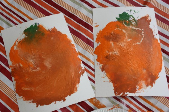 pumpkin art created by toddlers