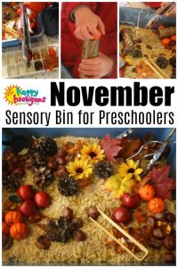 November Sensory Bin for Preschoolers