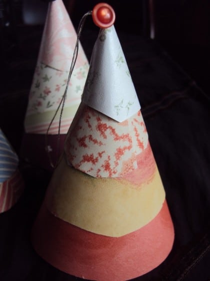 layered cone ornaments 