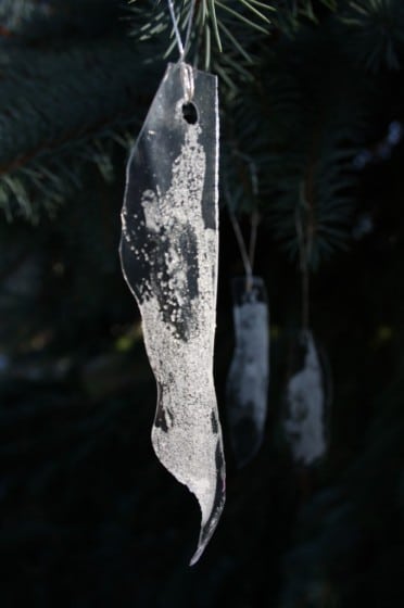 Plastic Icicle Ornament made from Dish Soap Bottle