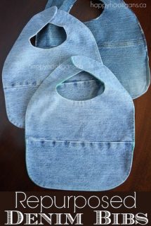 How to Make Baby Bibs from Old Jeans and Tees - Happy Hooligans