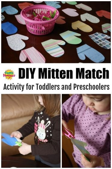 Homemade Mitten Matching Activity for Preschoolers - Happy Hooligans