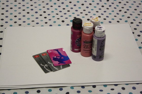 painting with credit cards supplies