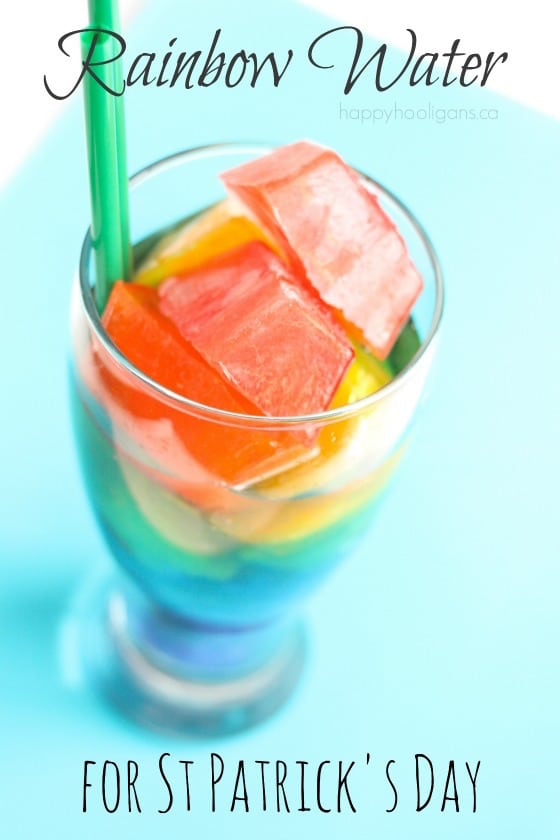 Rainbow Water drink for kids for St. Patrick's Day 