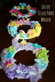 Easter tissue paper wreath
