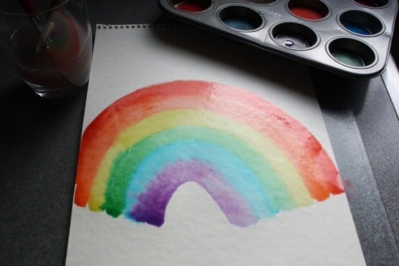 painting with homemade watercolours