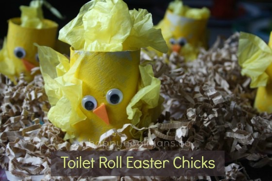 toilet roll easter chicks craft for preschoolers