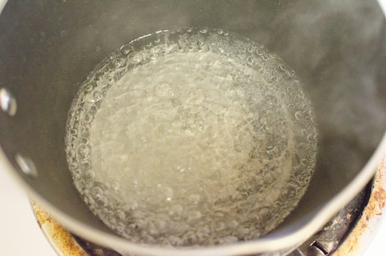 boiling corn syrup vinegar and water to make glue