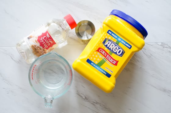 corn syrup, cornstarch, vinegar and water for homemade glue