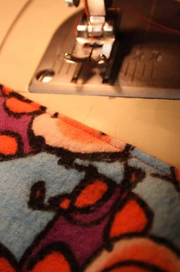 stitching hole closed on flannel receiving blanket