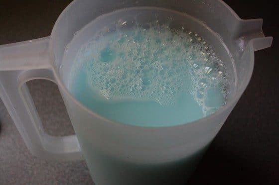 jug of homemade giant bubbles solution