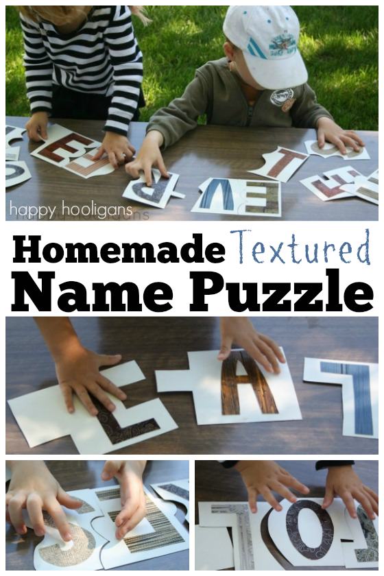 Homemade Name Puzzles for Toddlers and preschoolers 
