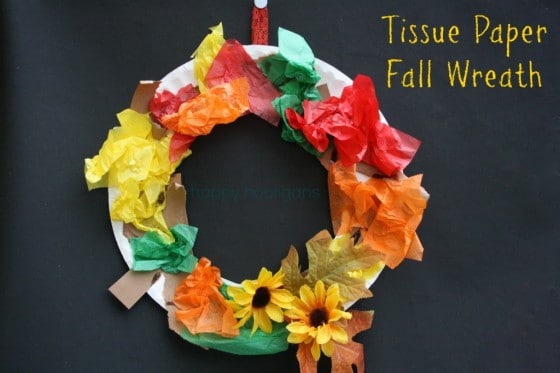 tissue paper fall wreath