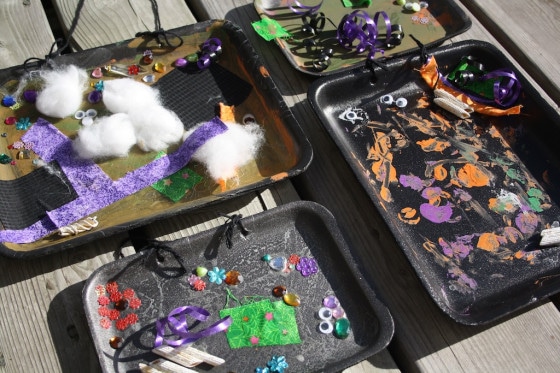halloween art collages made by toddlers and preschoolers