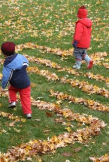 Leaf Maze and Leaf Labyrinth for Kids to Play in