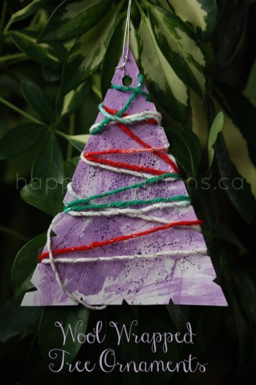 wool wrapped christmas tree ornament - happy hooligans 