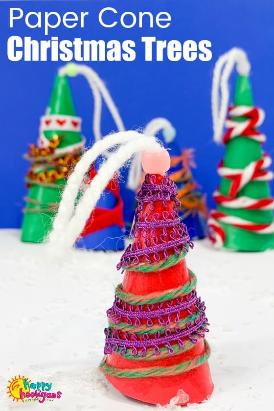Paper Cone Christmas Tree Ornaments