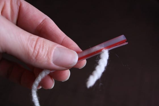 homemade sewing needle made from a straw