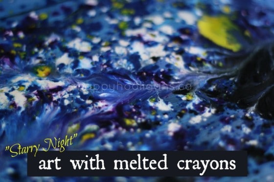 Melted Crayon Art Starry Night Project for Kids 