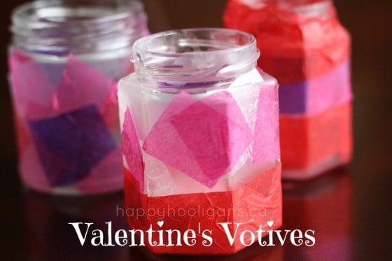 Valentine's Votives - candle holders for kids to make for Valentine's Day - Happy Hooligans 