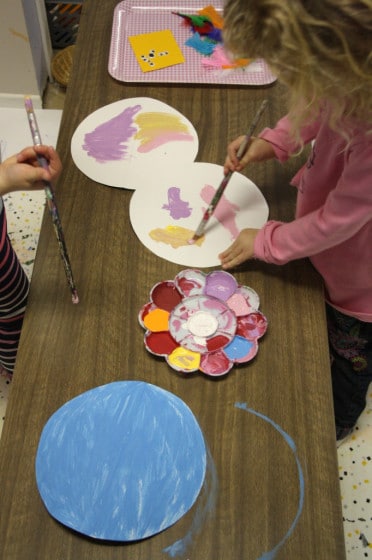 painting our paper plate birds