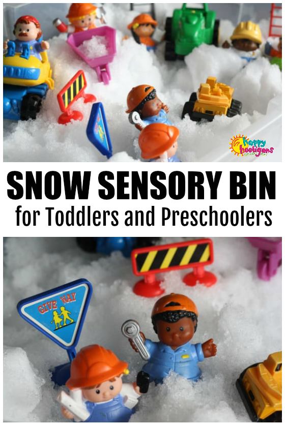 Snow Sensory Bin for Toddlers and Preschoolers