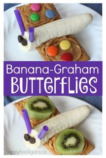 Banana Graham Butterflies - healthy snack for toddlers and preschoolers
