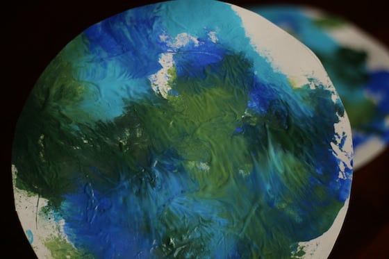 close up of smoosh painted earth