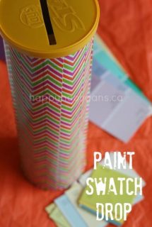 pringles can and paint swatches for fine motor activity