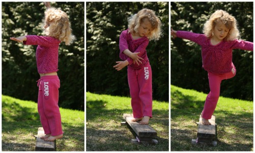 homemade balance beam for toddlers and preschoolers 