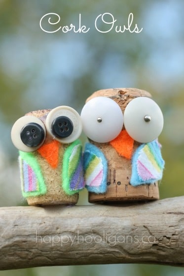 Cork Owl Craft - happy hooligans