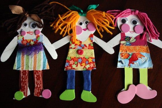 3 Homemade Paper Dolls for Preschoolers