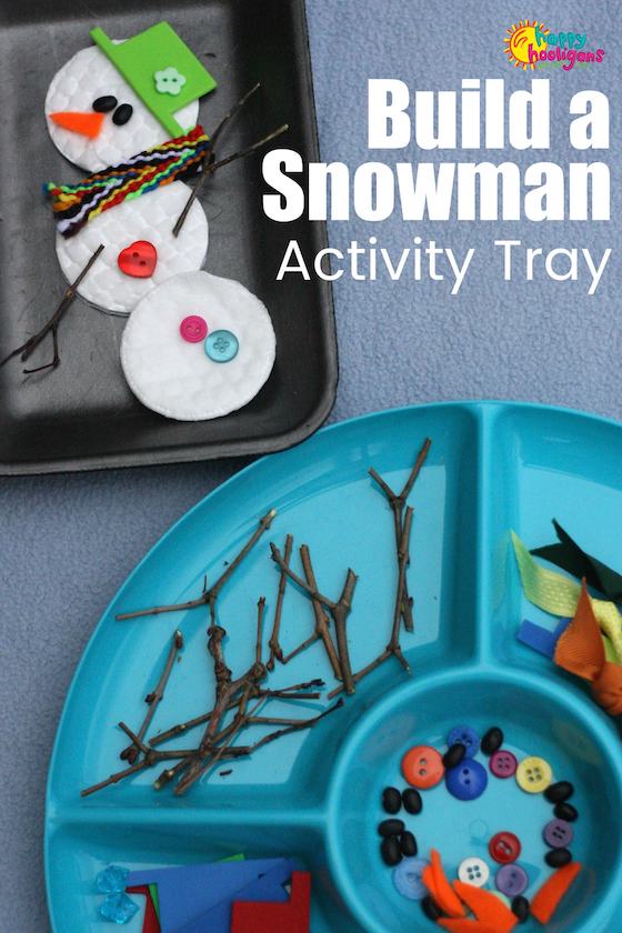 Snowman Activity Tray Activity for Kids - Happy Hooligans
