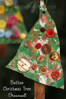 button tree Christmas ornaments for kids to make