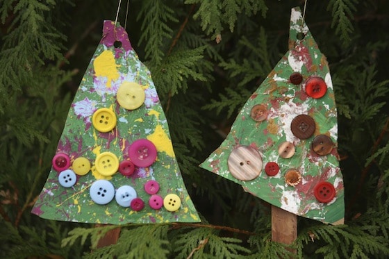 Button Christmas Tree Ornaments 