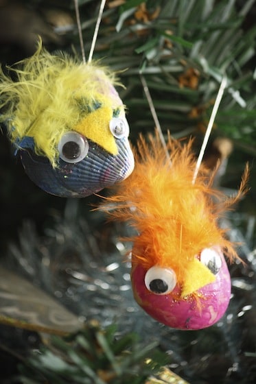 seashell-bird christmas tree ornaments