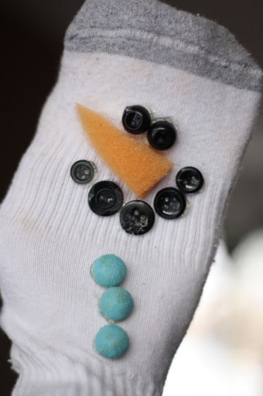 snowman sock puppet for kids