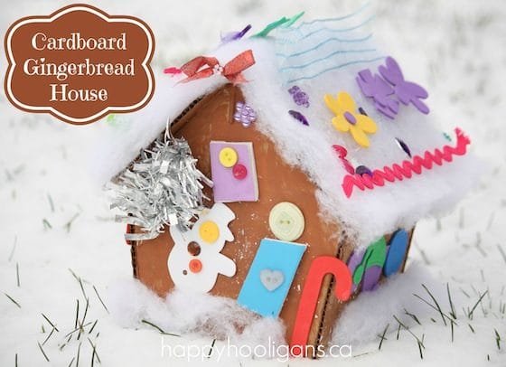cardboard gingerbread house decorating activity