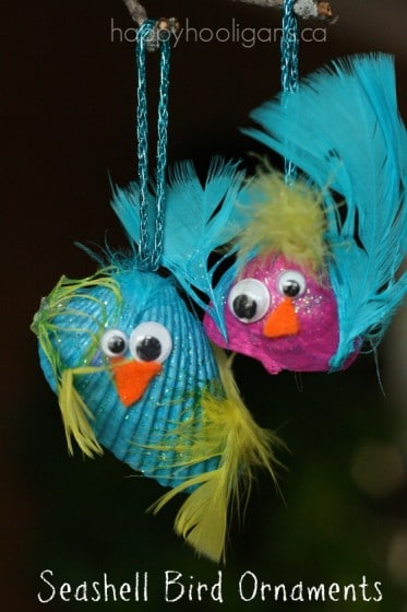seashell bird ornaments