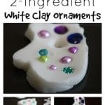 white clay ornaments with baking soda, corn starch and water