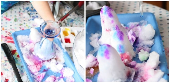 colouring snow with watercolours
