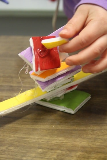 Building structures with styrofoam and glue guns