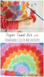 Toddler Art with Paper Towels and Liquid Watercolours