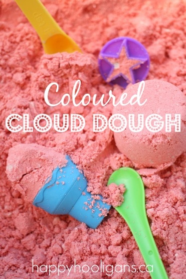 red coloured cloud dough